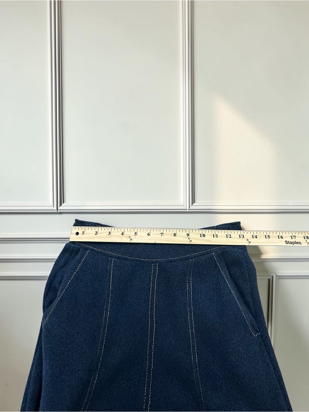 Zara High Rise Wide Leg Knit Pull On Pants.
Denim Blue. Size : Small - Picture 5 of 11